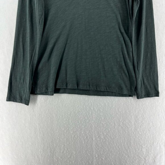 Madewell Shirt Women's Sz S Grayish Green Plain Split Neck Regular Fit Pullover - Picture 7 of 12